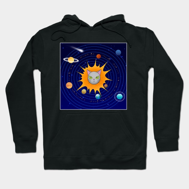 My Cats Place In The Universe Hoodie by Fizzy Vee